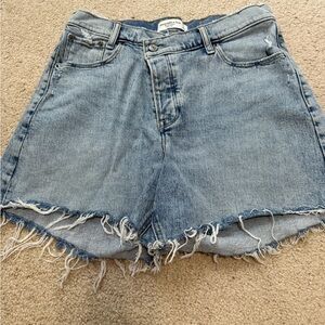 Abercrombie & Fitch Light Blue Distressed Jean Shorts